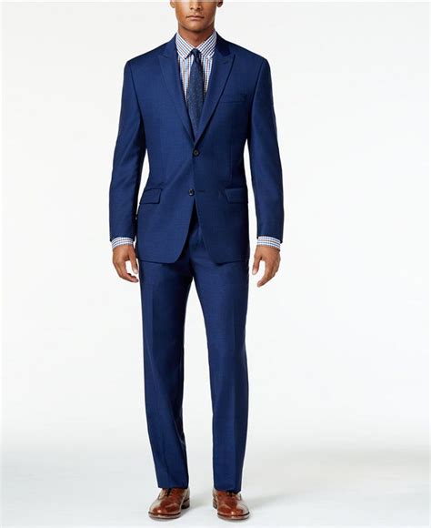 michael kors navy blue slim suit macy's|Michael Kors Men's Blue Suits .